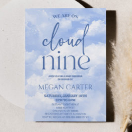 Invitación Estamos En Cloud Nueve Esparkle Nubes Baby Shower