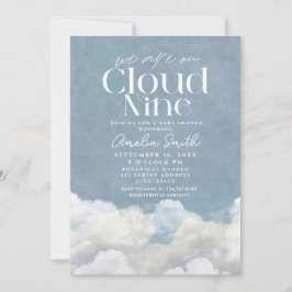 Invitación Estamos en Cloud Nueve Polsty Blue Cloud Baby Show