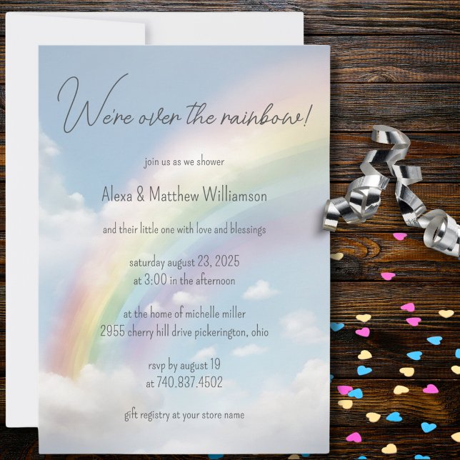 Invitación Estamos en el Baby Shower arcoiris (Subido por el creador)