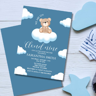 Invitación Estamos en el Baby Shower Cloud Nueve Blue Boy Bea