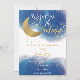 Invitación Estamos en el Baby Shower de la Luna
