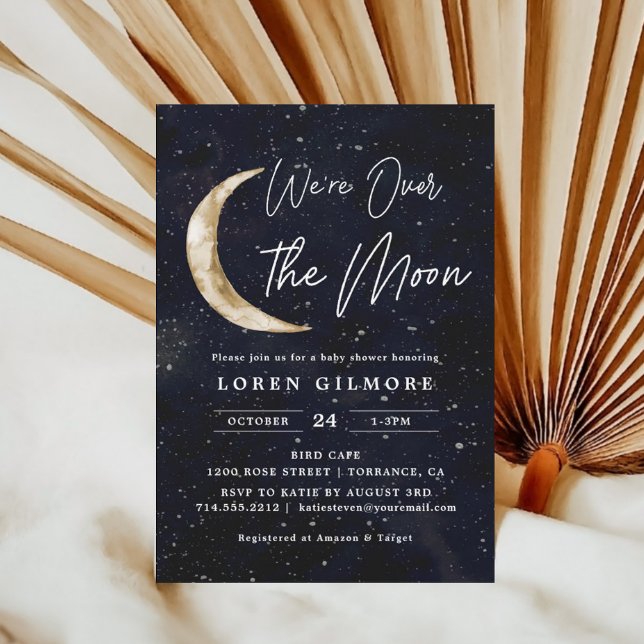 Invitación Estamos en el Baby Shower de la Luna | Galaxia (Subido por el creador)