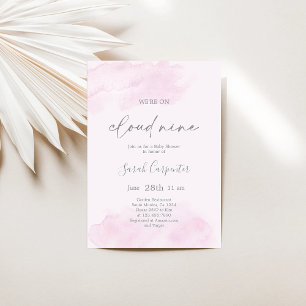 Invitación Estamos en el Chica de Baby Shower Cloud Nueve