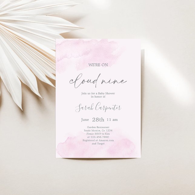Invitación Estamos en el Chica de Baby Shower Cloud Nueve (Subido por el creador)