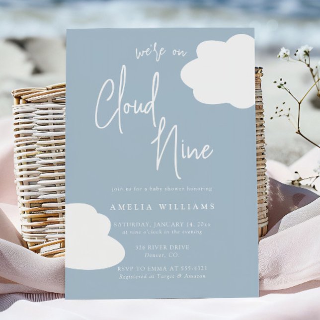 Invitación Estamos en el Cielo Noveno Cumpleaños de Bebé sin  (Subido por el creador)