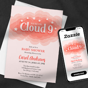 Invitación Estamos en la gloria rosa Baby Shower