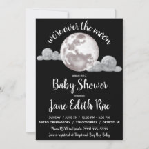 Estamos en la luna, Baby Shower blanco y negro