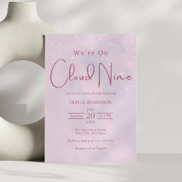 Invitación Estamos en la nube 9 Dreamy Pink Baby Shower