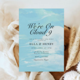 Invitación Estamos en la nube 9 Parejas de cielo azul Baby Sh