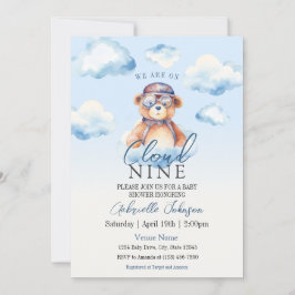 Invitación Estamos en la Nueve Vintage Boy Bear