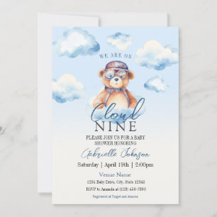 Invitación Estamos en la Nueve Vintage Boy Bear