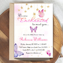 Invitación Estamos Encantados De Conocerle A Mariposa Baby Sh