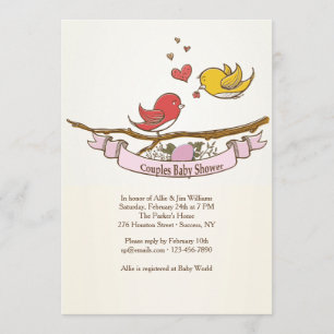 Invitación Estamos esperando que los pares Baby Shower de un