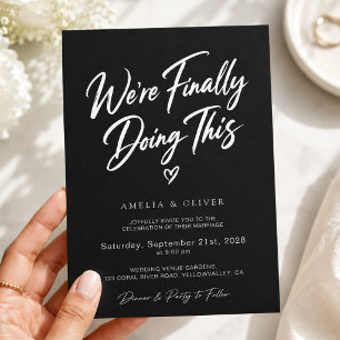 Invitación Estamos Finalmente Haciendo Esta Boda Negra Modern