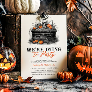 Invitación Estamos muriendo por la fiesta de Halloween