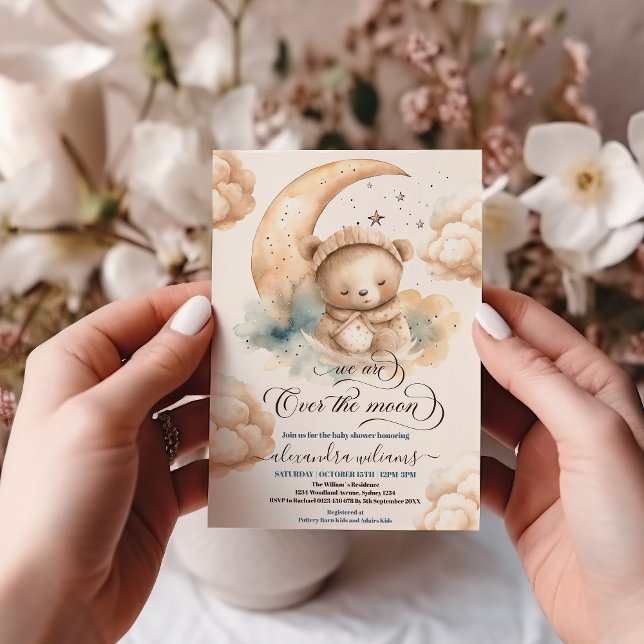 Invitación Estamos Sobre La Lámina Estrellas De Oso De Teddy  (Subido por el creador)