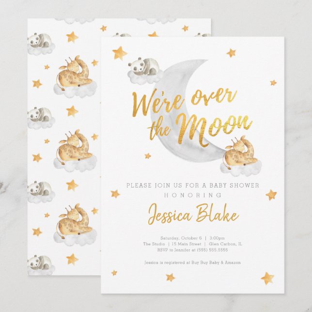 Invitación Estamos sobre la luna (Anverso / Reverso)