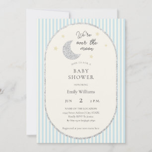 Invitación Estamos sobre la Luna Fiesta de Bebé