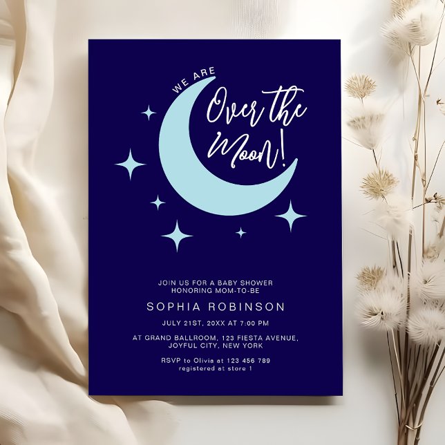 Invitación Estamos sobre las estrellas de la luna Baby Shower (Subido por el creador)