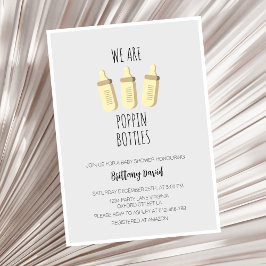 Invitación Estamos tapando botellas Baby Shower de Año Nuevo