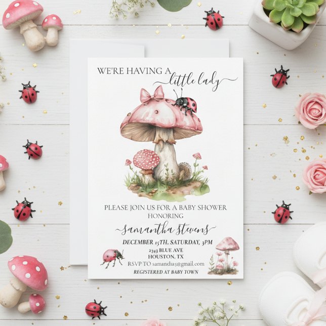 Invitación Estamos teniendo un pequeño hongo rosa de Lady Lad (Subido por el creador)