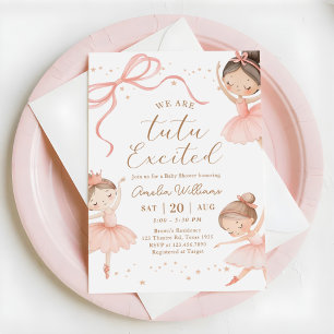 Invitación Estamos Tutú Emocionada Bailarina Niña Baby Shower