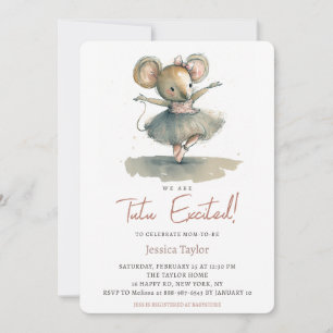 Invitación Estamos Tutu Excitados Ratón Bailarina Niña Ducha