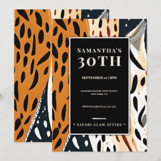 Invitación Estampa Animal Abstracta Boho Inspirada en África