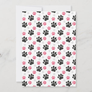 Invitación Estampa de pata negra rosa Dueño de perro Amante d