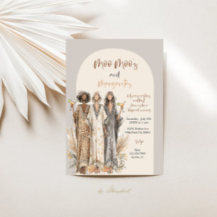Invitación Estampado Animal de Moo Moo's y Margaritas