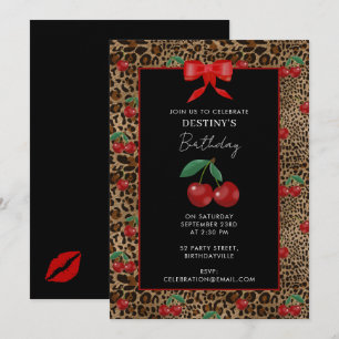 Invitación Estampado Animal Leopardo Guepardo Cumpleaños Cere