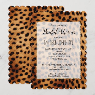 Invitación Estampado de animal de guepardo marrón y negro
