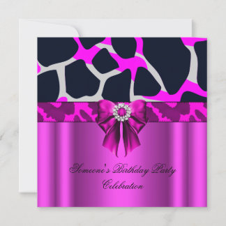 Invitación Estampado de Animal Diamantes de Arco Rosa Calient