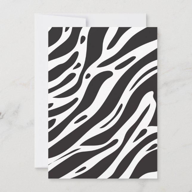 Invitación Estampado de cebra (Reverso)