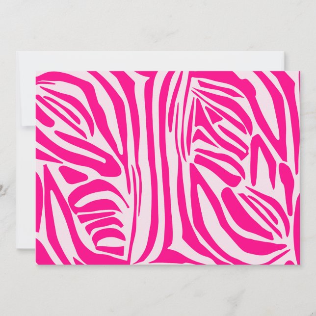 Invitación Estampado de cebra rosa (Anverso)
