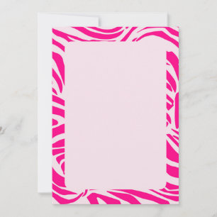 Invitación Estampado de cebra rosa