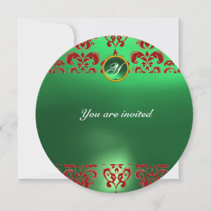 Invitación ESTAMPADO DE DAMA DE ESmeralda PIEDRA preciosa MON