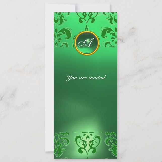 Invitación ESTAMPADO DE ESmeralda MONOGRAMA DE PIEDRA precios (Anverso)