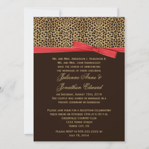 Invitación Estampado de leopardo FALSO Cinturón rojo después 