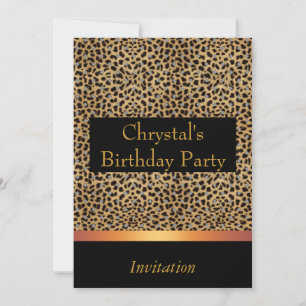 Invitación Estampado de Leopardo Invitar Cumpleaño