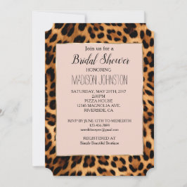 Invitación Estampado de leopardo rosa sonrosado chic glam dor