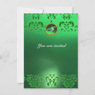 INVITACIÓN ESTAMPADO DE MONOGRAMA DE PIEDRA PRECIOSA DE DAMAS