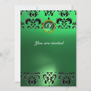 INVITACIÓN ESTAMPADO DE MONOGRAMA DE PIEDRA PRECIOSA DE DAMAS