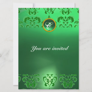 INVITACIÓN ESTAMPADO DE MONOGRAMA DE PIEDRA PRECIOSA DE DAMAS