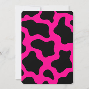 Invitación estampado de vaca rosa intenso de halloween