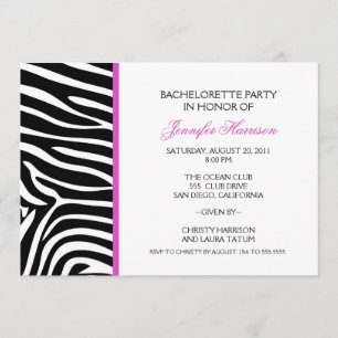 Invitación Estampado de zebra