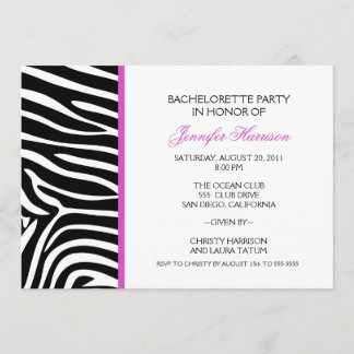 Invitación Estampado de zebra