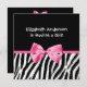 Invitación Estampado de zebra de moda y cinta rosada Baby (Anverso / Reverso)