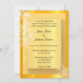 Invitación Estampado moderno de flores amarillas y blancas