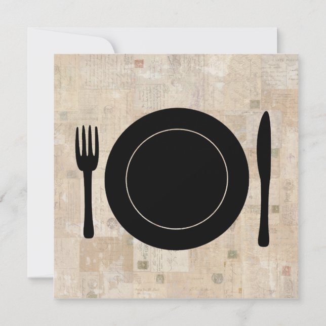 Invitación Estampillas de época de la Cuchara de la horquilla (Anverso)